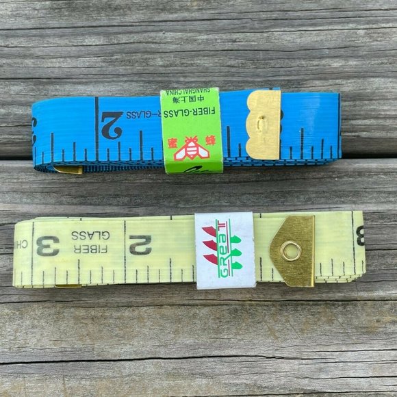 Measurement Tape Tailoring Sewing Tape Lot of 2 Blue Light Yellow Tapes - Picture 11 of 11